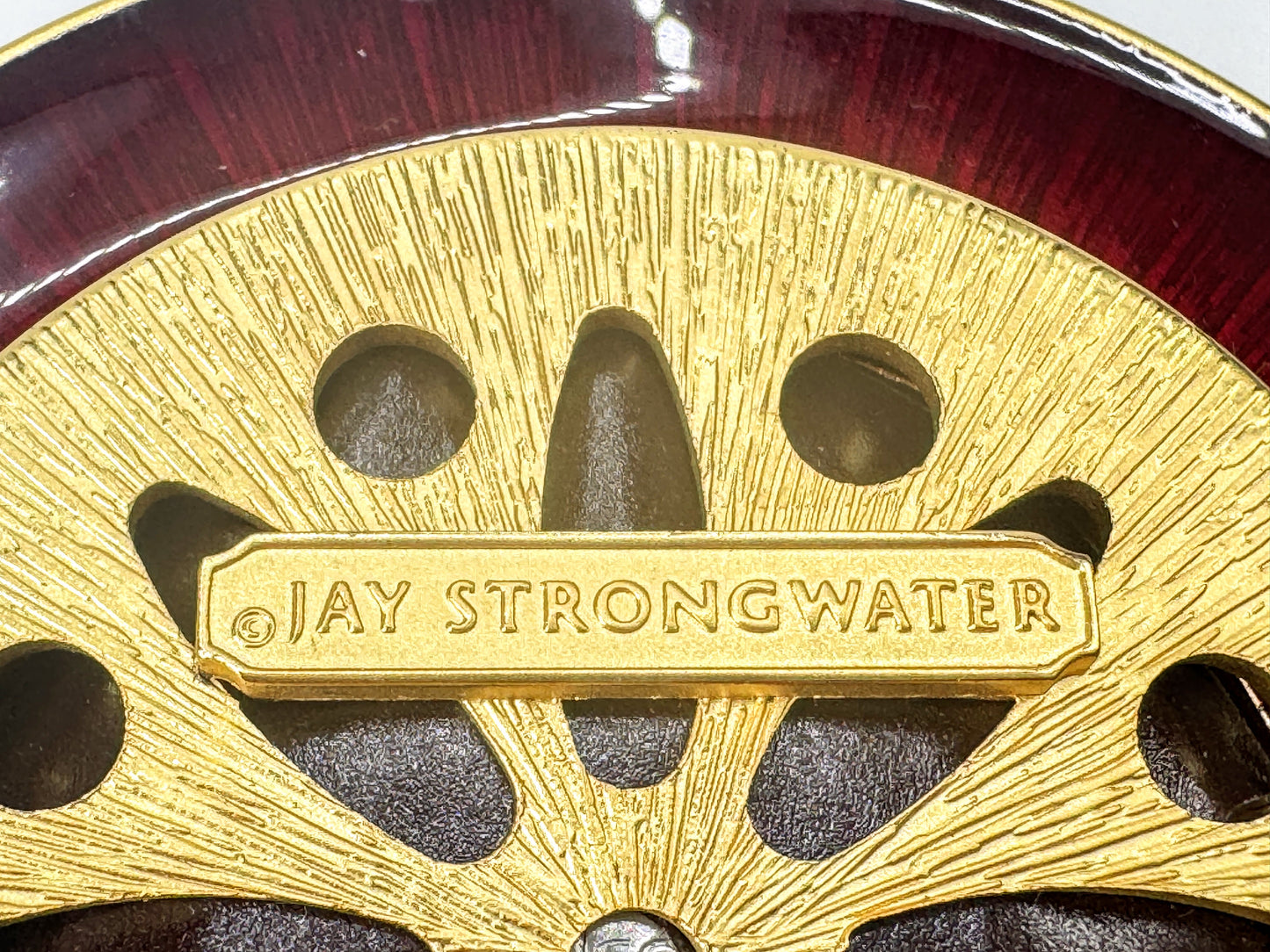 Vintage Jay Strongwater Bird and Floral Jeweled Swarovski Miniature Clock SS379