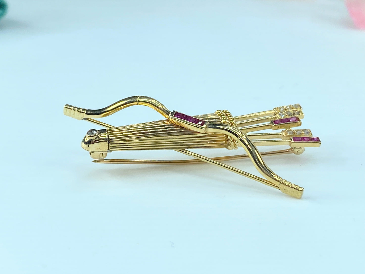 Cartier 18K Gold "Quiver and Arrows" Brooch 8.2g JR9236