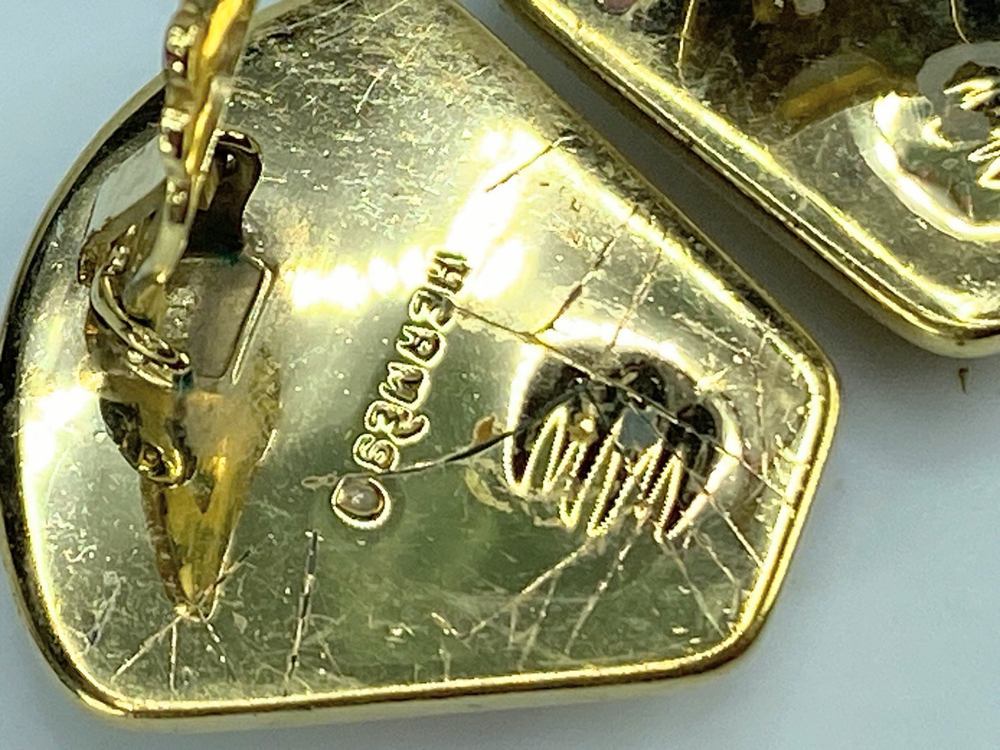 Hermès Hermes Gold and Multi-Color Cloisonné Clip Earrings ...in box GS674