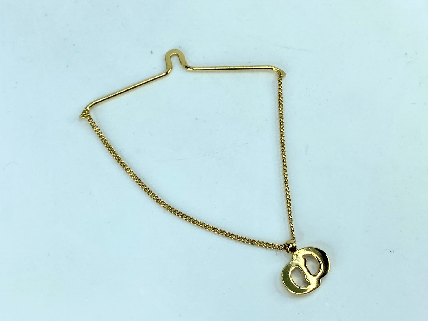 NEW old stock Christian Dior "CD" Logo Tie Chain, Gold Tone with pouch GS678