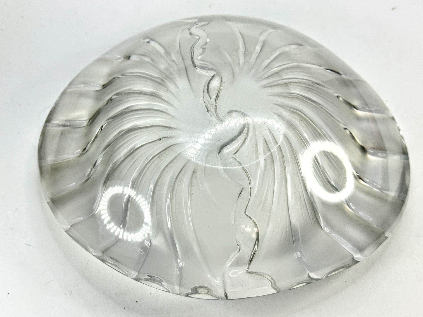Vintage Lalique France Frosted Crystal Nancy Cendrier Ashtray Bowl A992