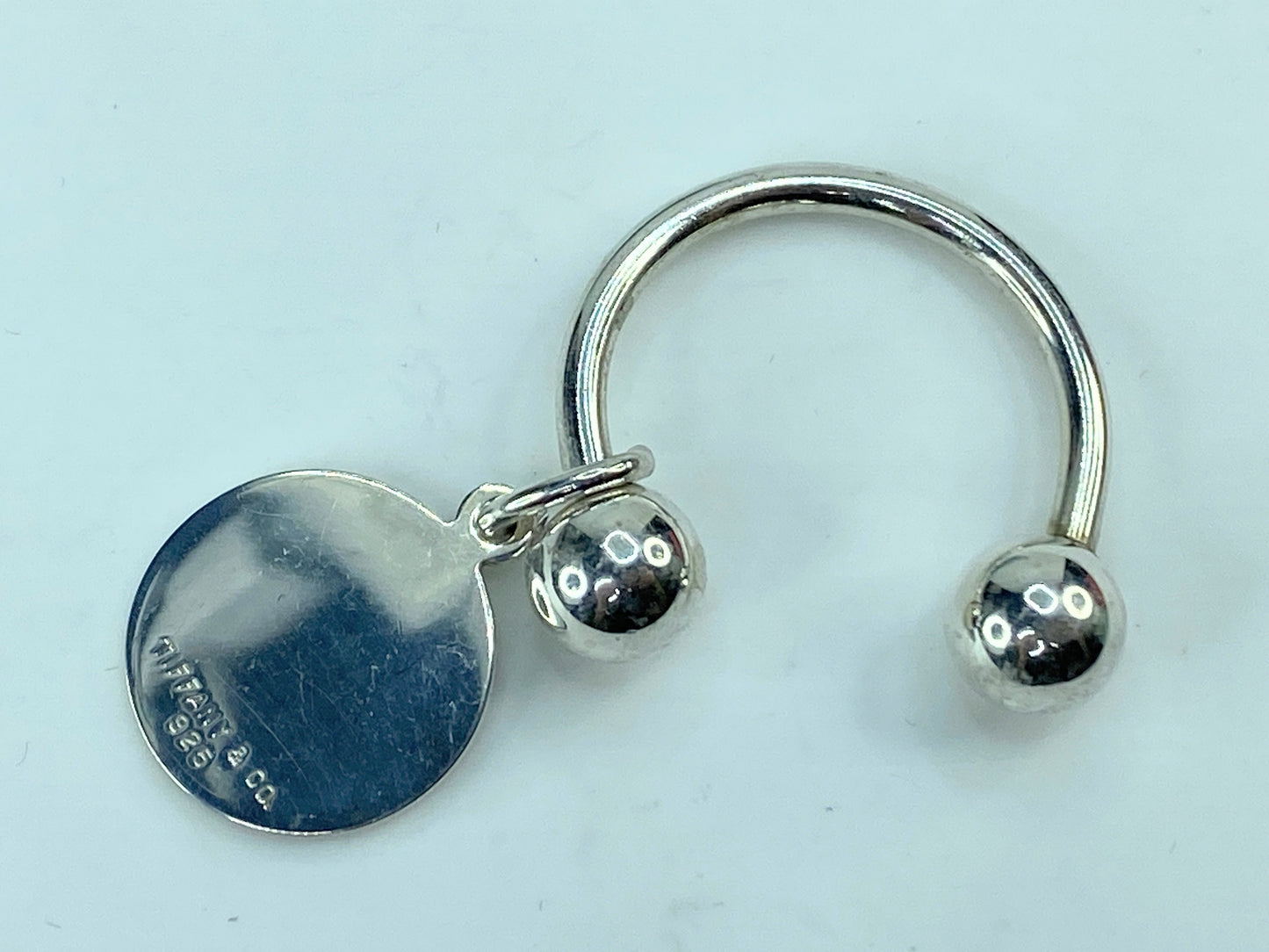 Tiffany and Co. Sterling Silver Key Ring Round tag in Sterling Silver JR677