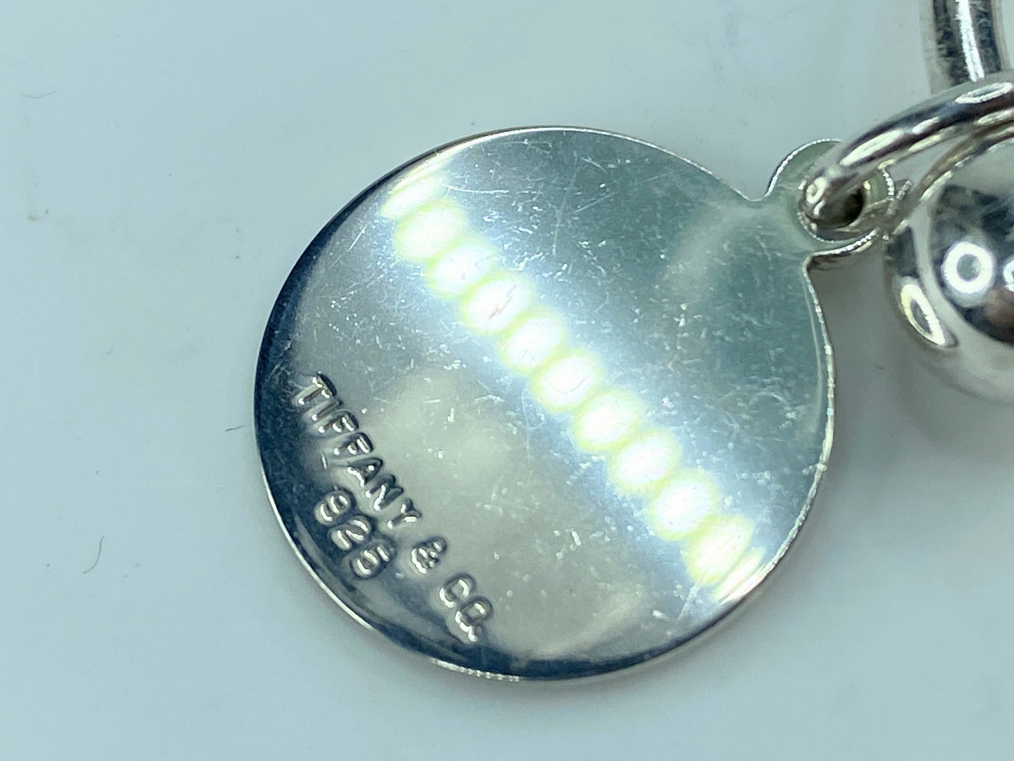 Tiffany and Co. Sterling Silver Key Ring Round tag in Sterling Silver JR677