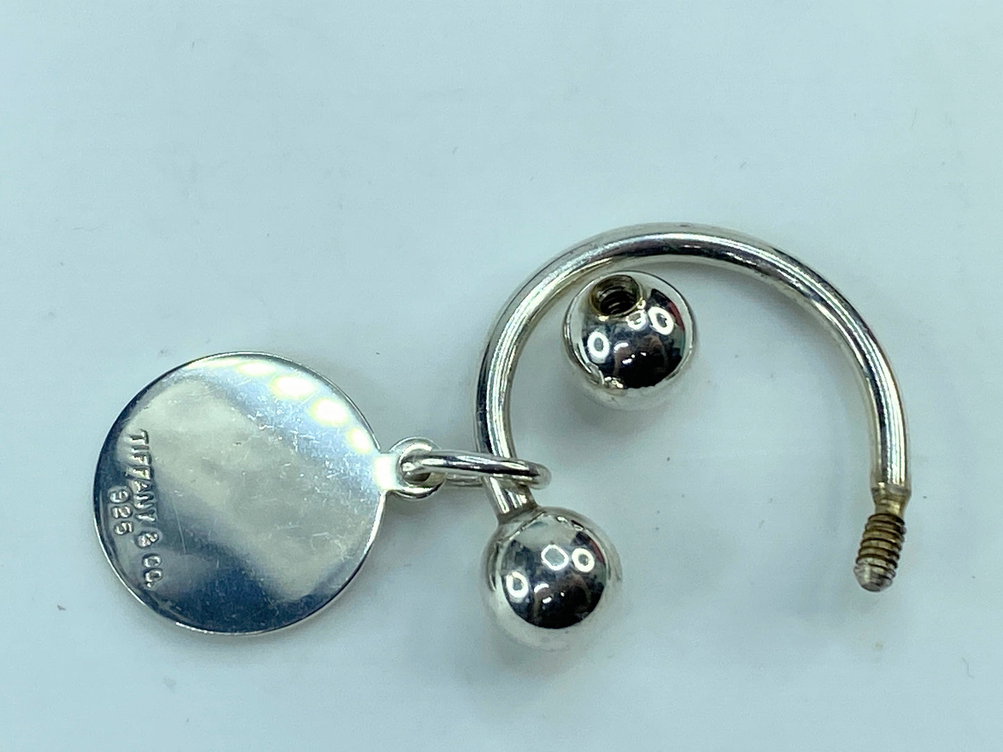 Tiffany and Co. Sterling Silver Key Ring Round tag in Sterling Silver JR677