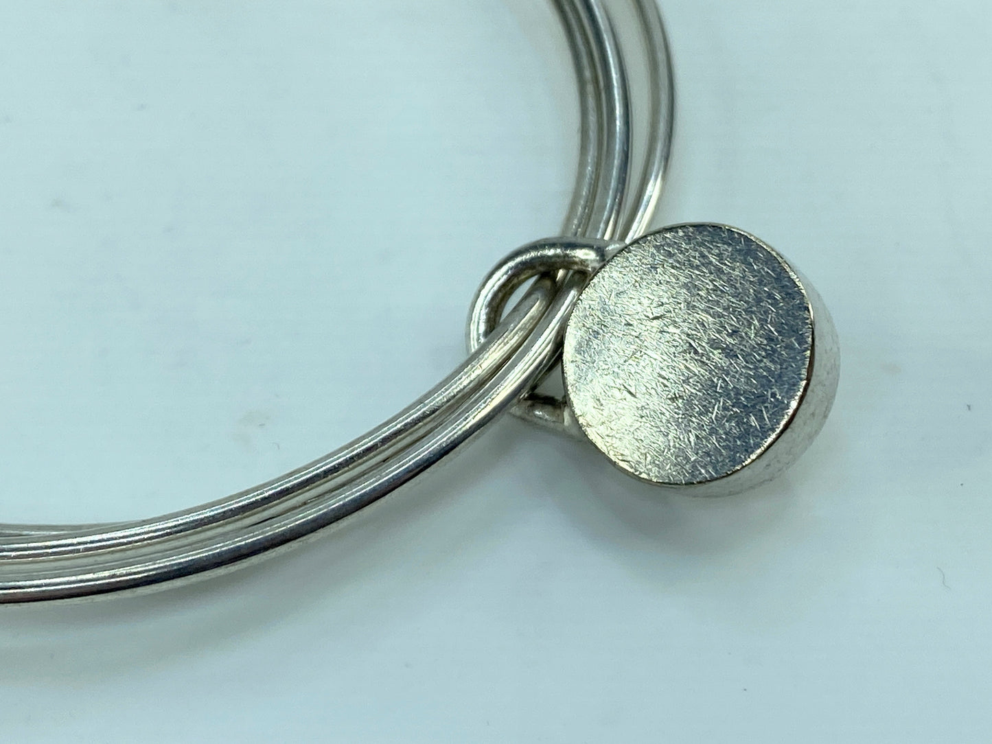 Tiffany & Co Sterling Silver 1837 Round Padlock Triple bangles 8" JR678