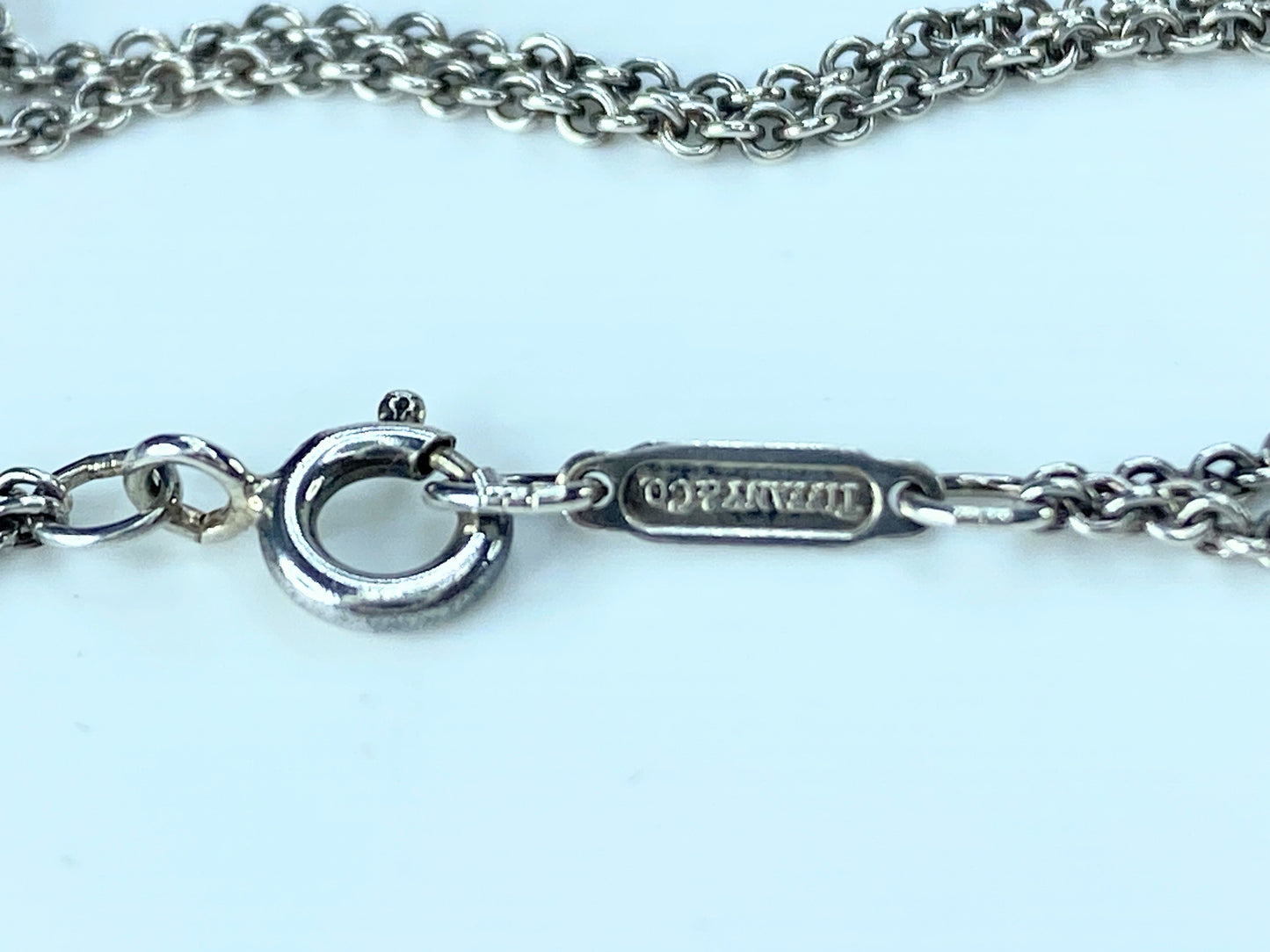 Tiffany & Co. Infinity double Chain Pendant Necklace 15" 8.0g JR9312
