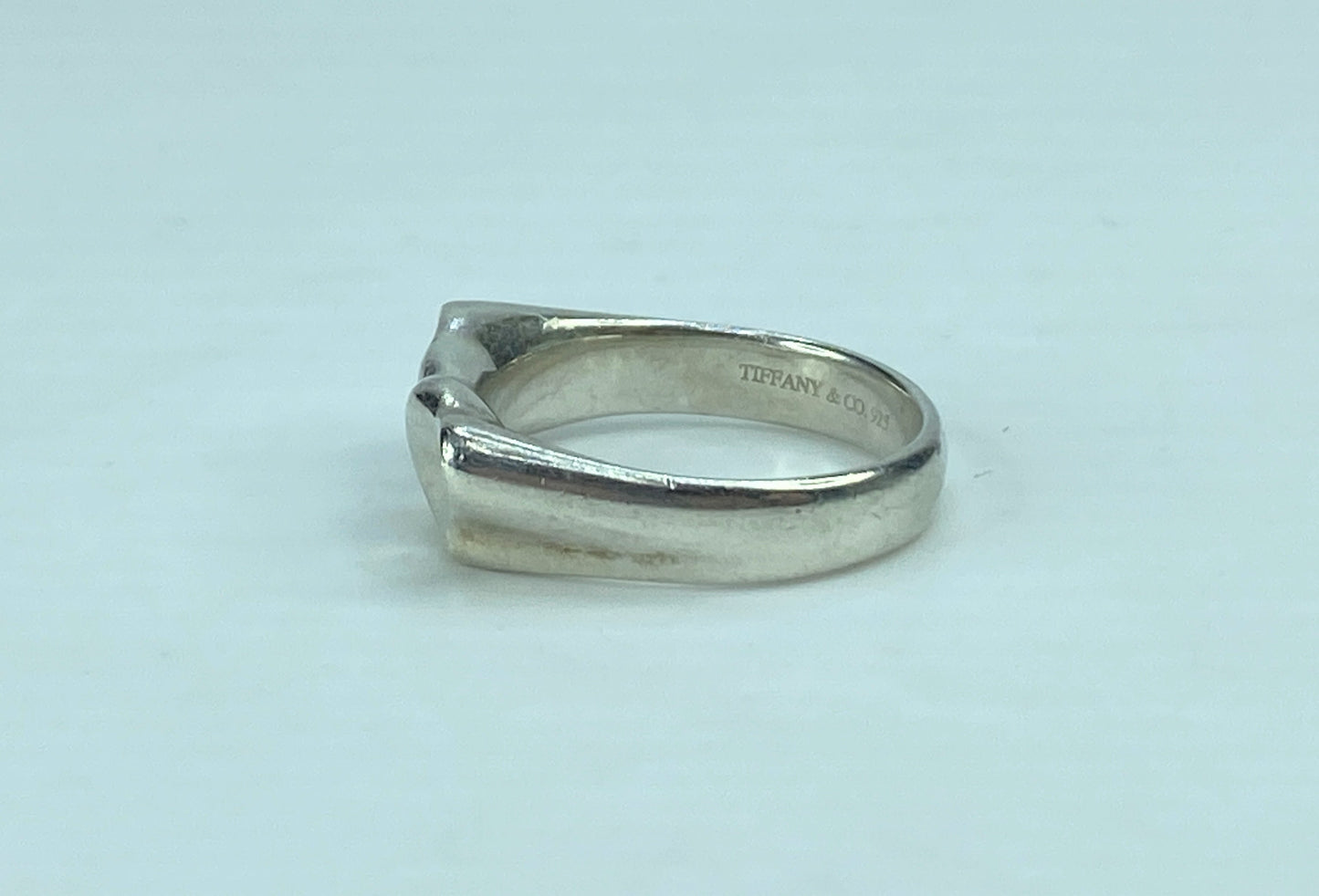 Tiffany & Co Peretti Double Hearts Ring sterling Silver Love Promise Band JR682