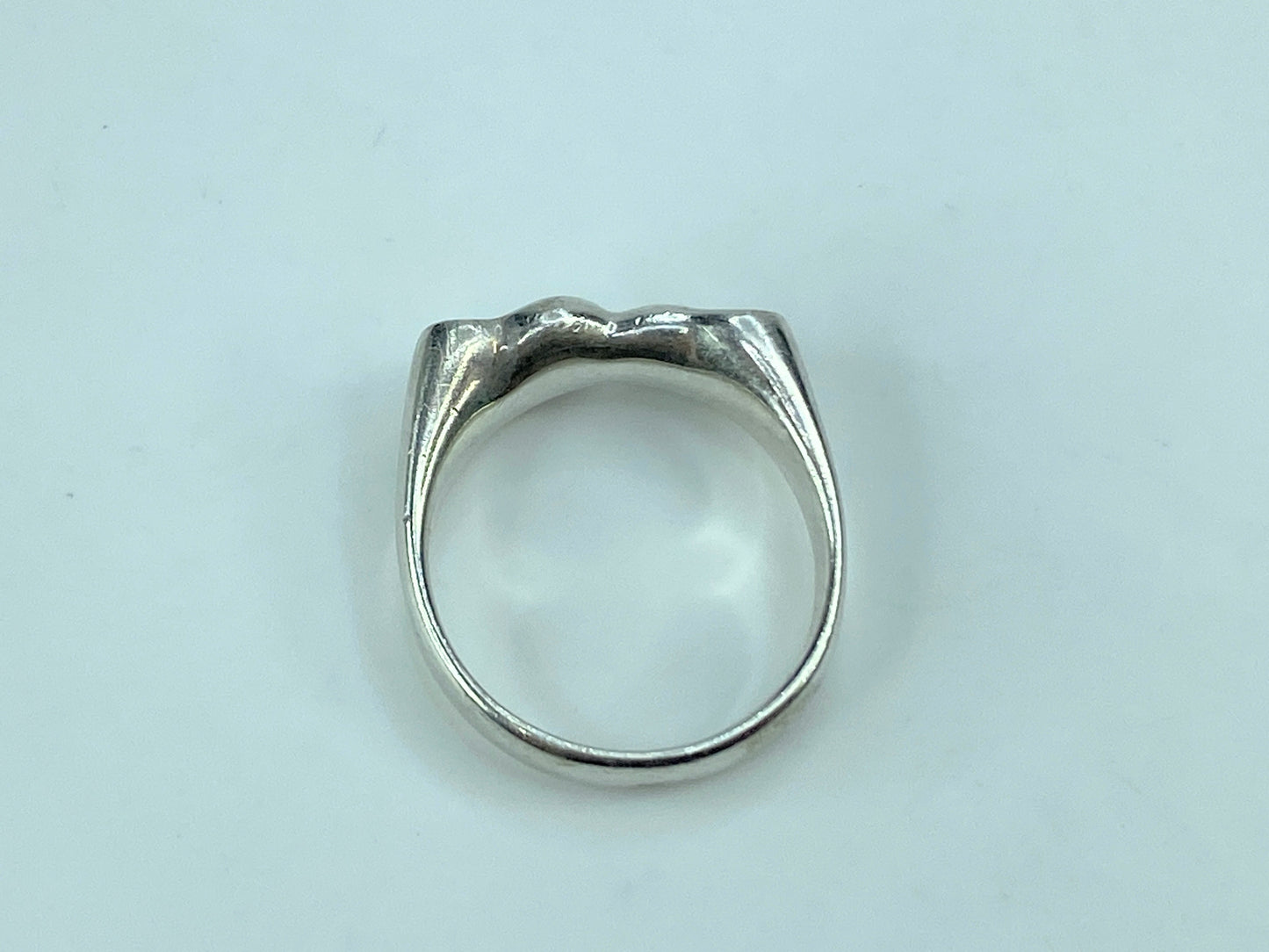 Tiffany & Co Peretti Double Hearts Ring sterling Silver Love Promise Band JR682