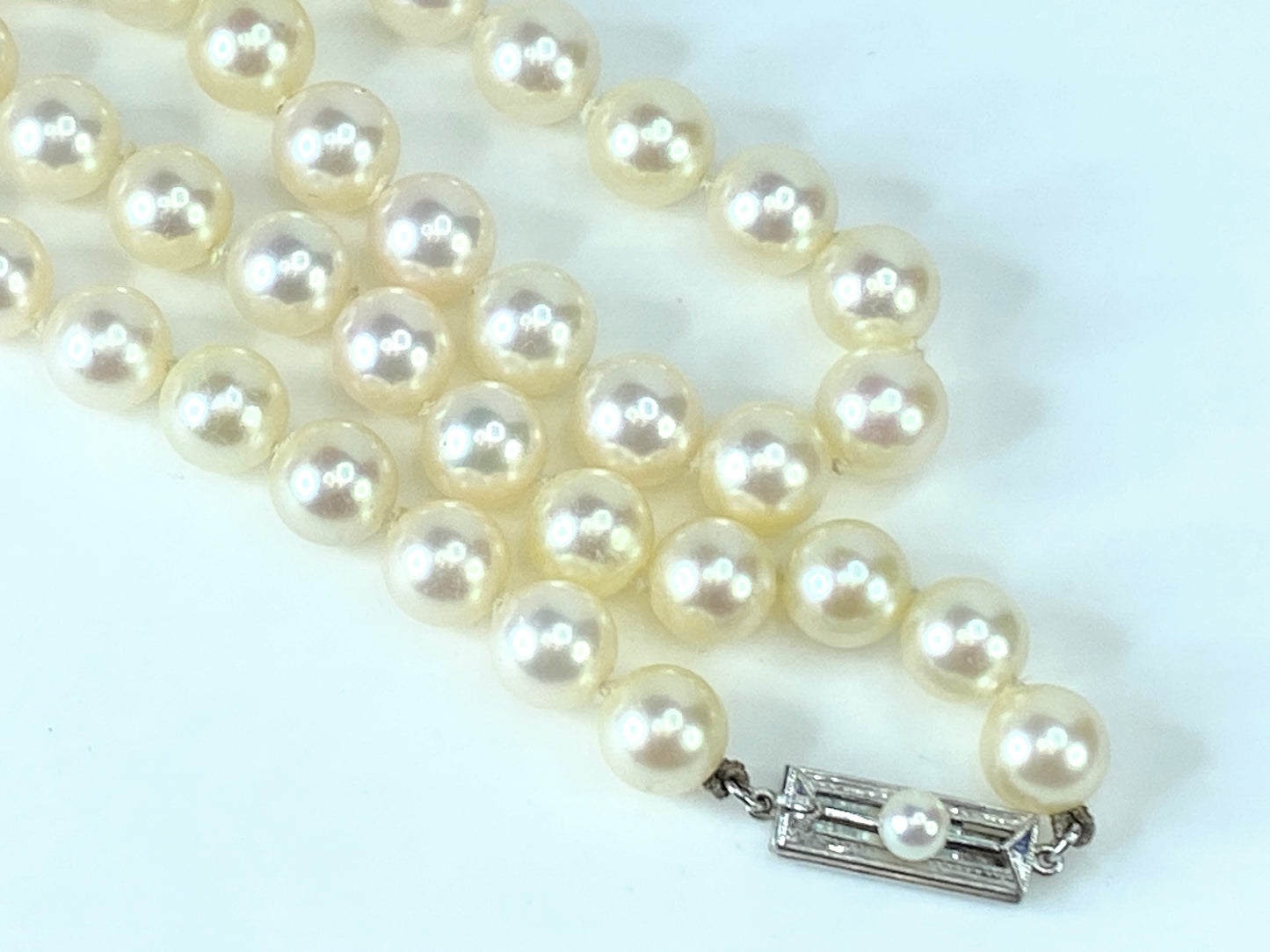 Mikimoto 7.6mm Akoya cultured Pearl 14 Karat c1970's necklace