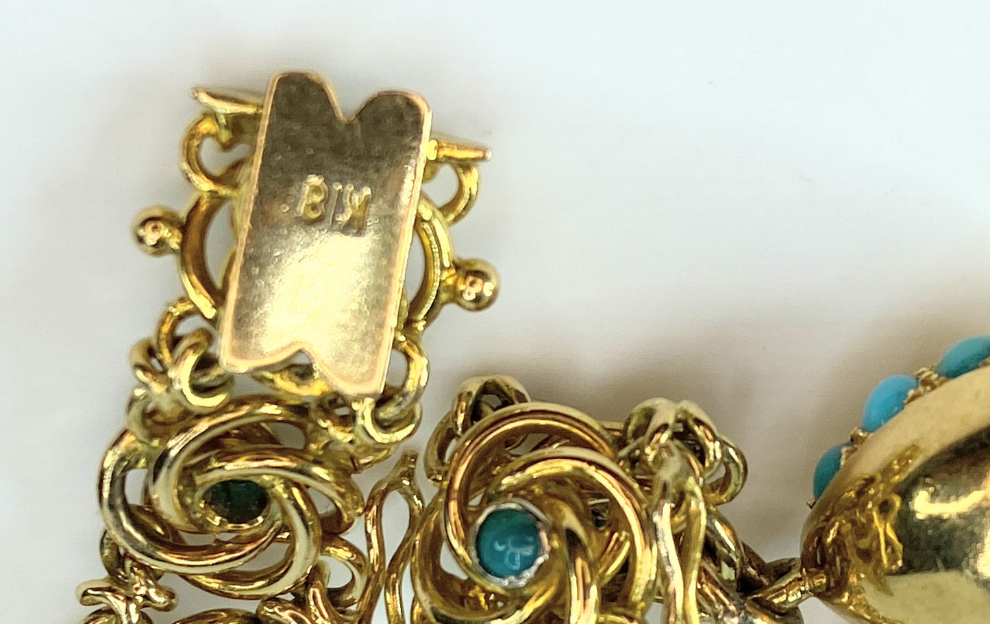 Turquoise And Gold Charm Bracelet 18 karat