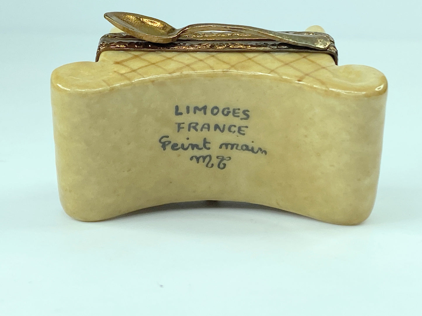 Morning Coffee w/ Wall Street Journal Tray ~ mq Limoges Trinket Box A316
