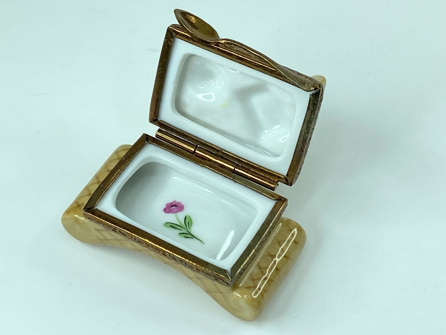 Morning Coffee w/ Wall Street Journal Tray ~ mq Limoges Trinket Box A316