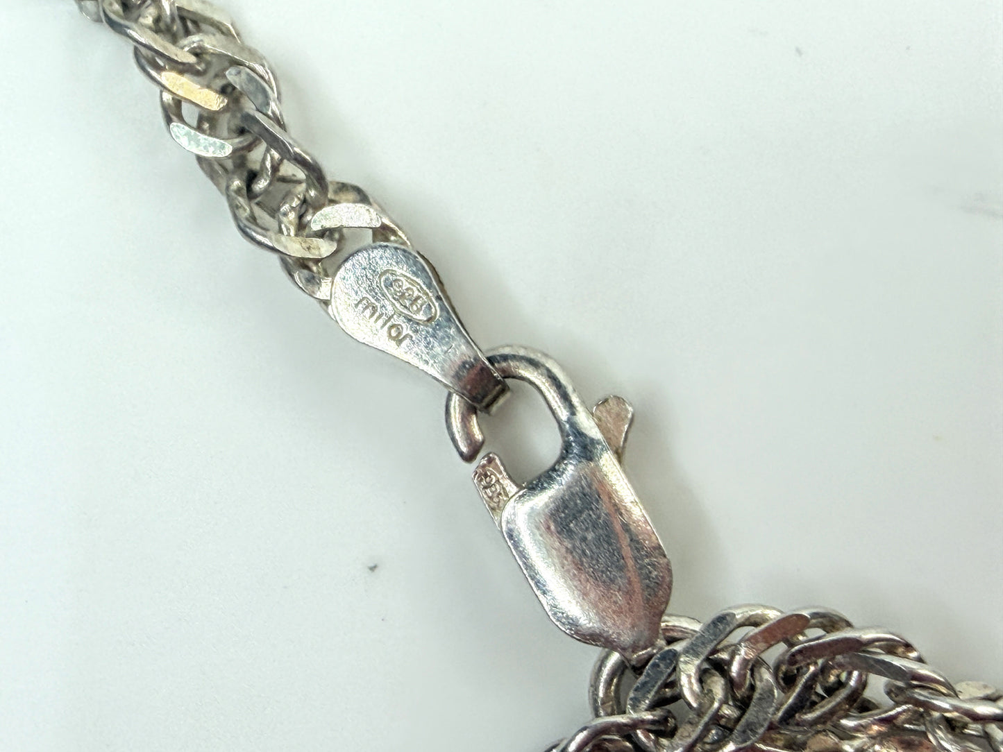 Vintage Sterling 60" Italian Chain & 1989 Persian Cat 1oz Coin Pendant JR1558