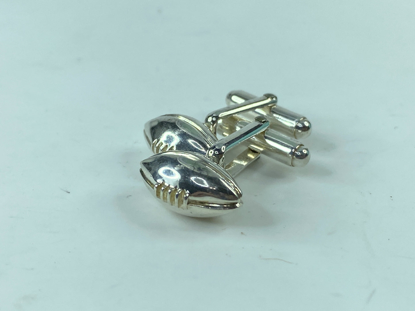 Tiffany & Co Silver Football Cuff Link Cufflink Rare Sports Lover 15.7g JR557