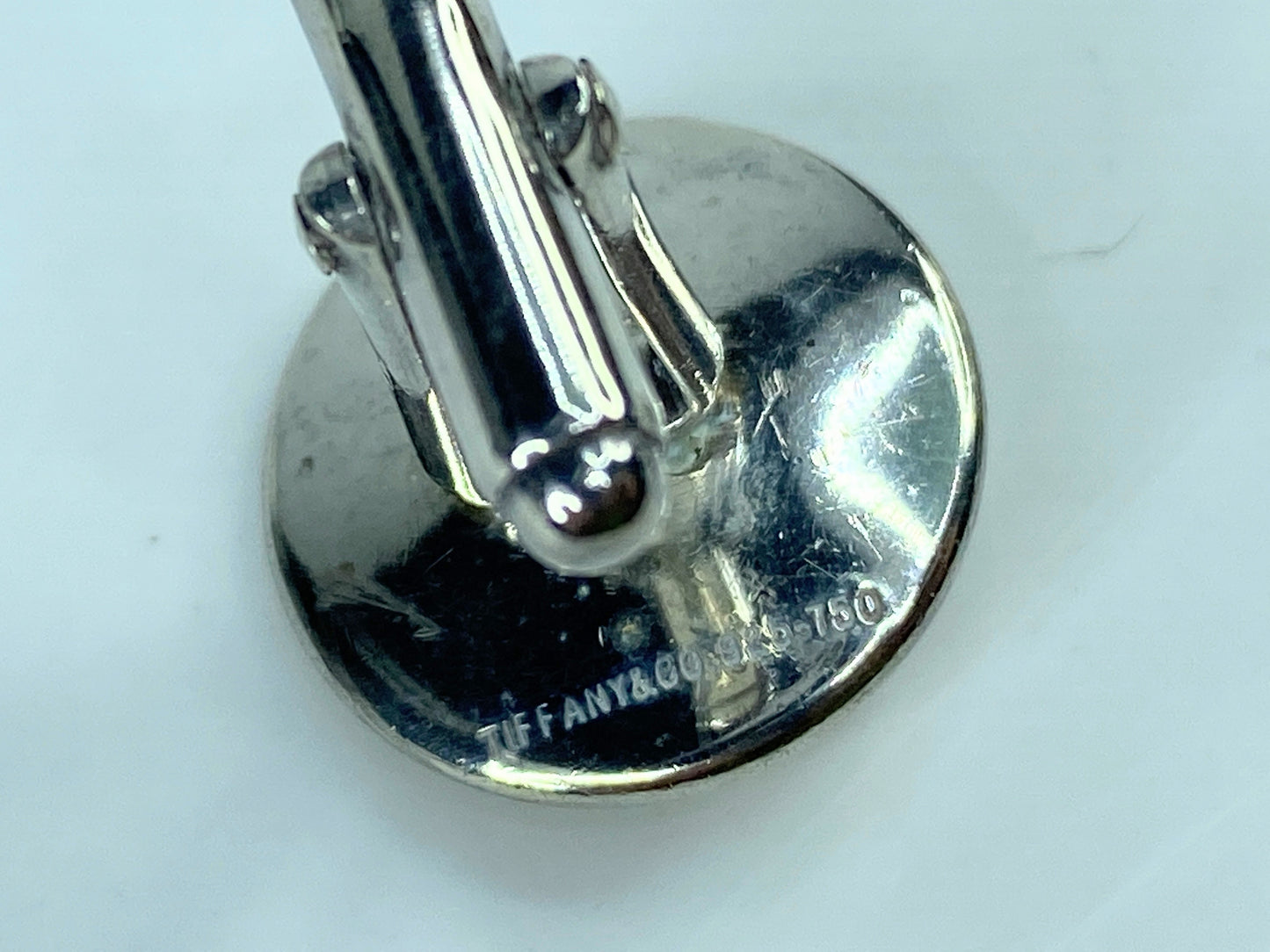 Vintage Tiffany & Co. Cufflinks Gold K18YG x Sterling Silver Button motif SS119