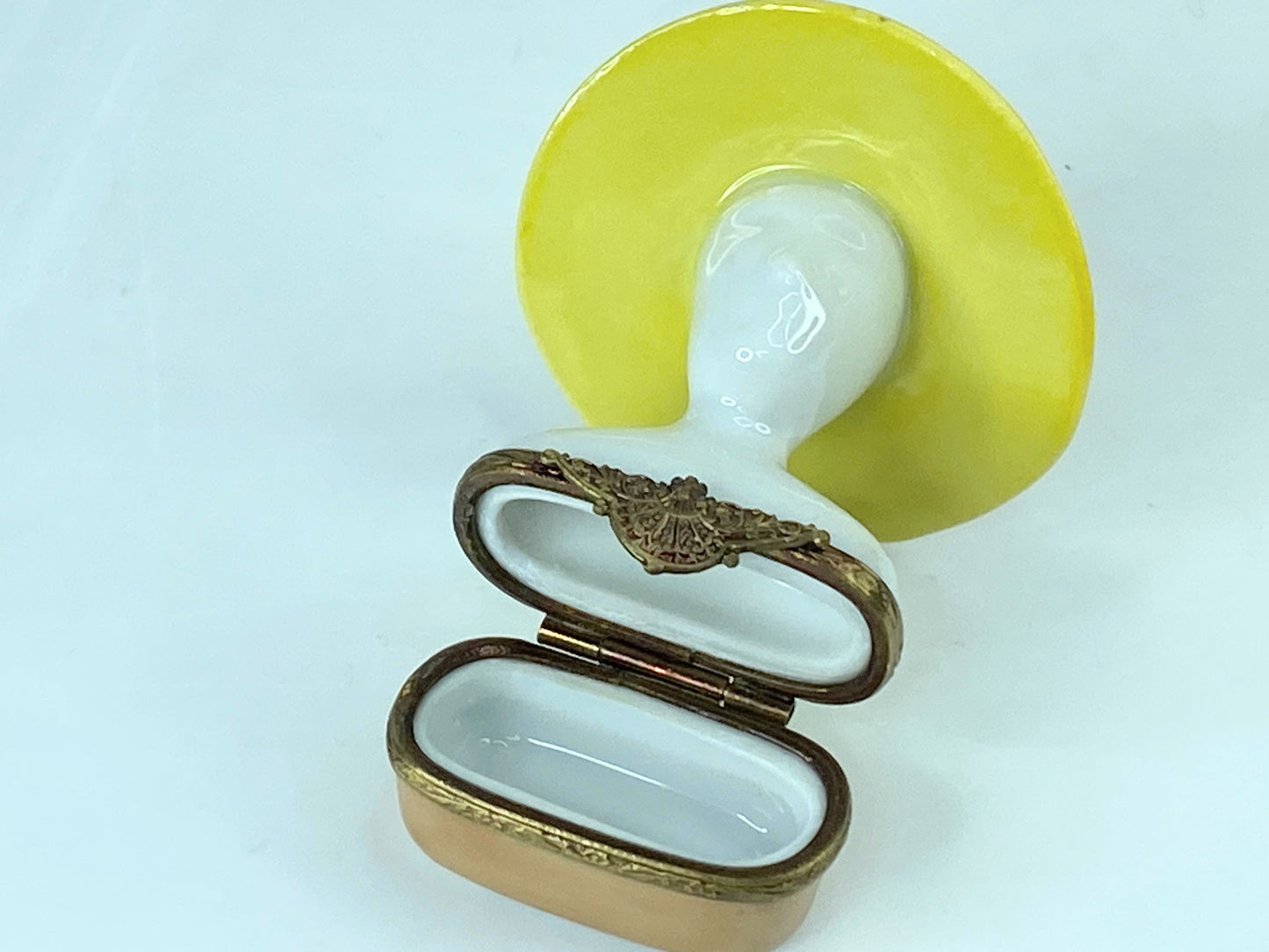 Sinclair Ltd Edit Limoges peint main Charming Hat Box Collectible trinket A537