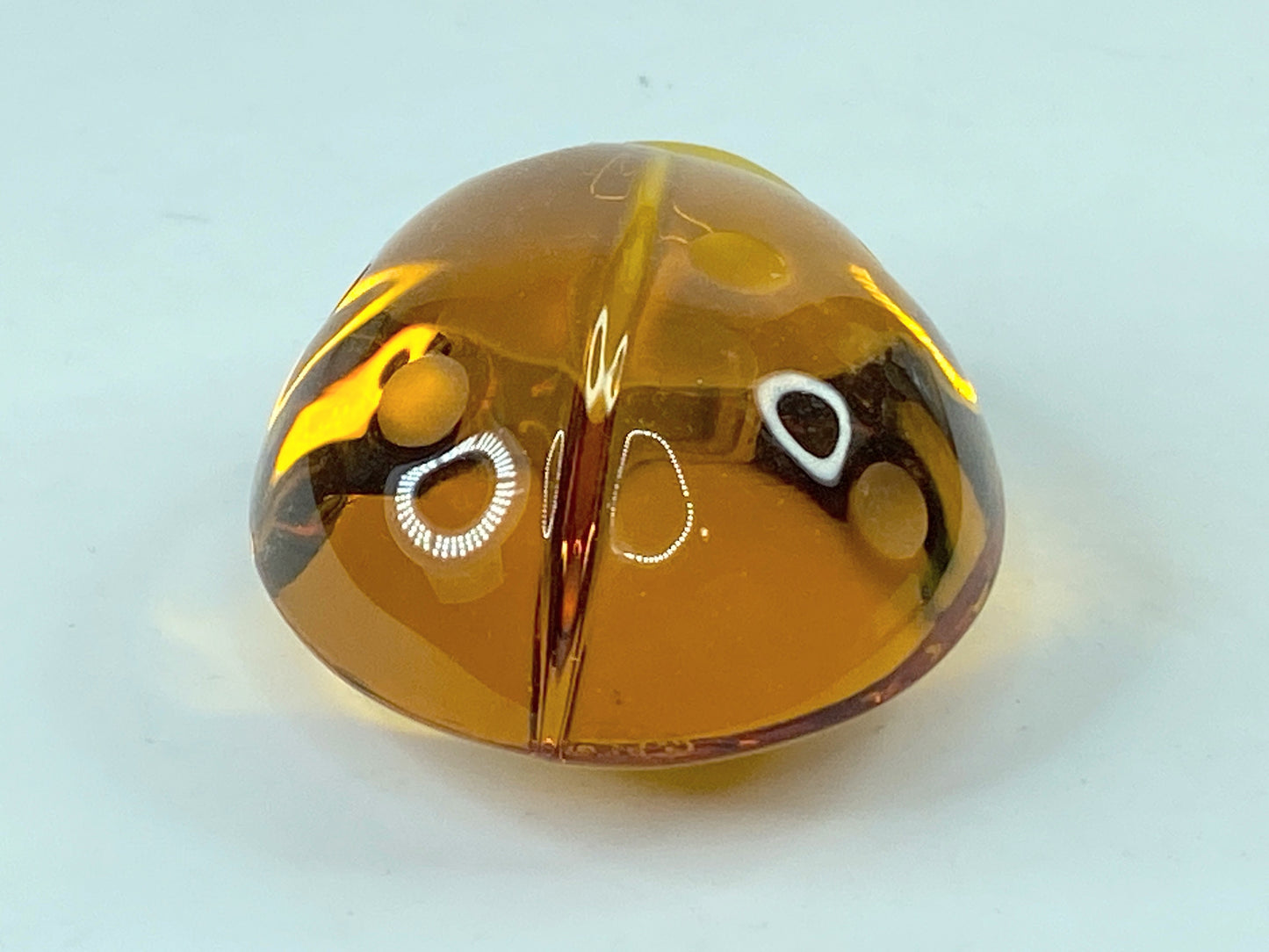 Cute Old Baccarat Paperweight Ladybug Beautiful Amber French Antique A307