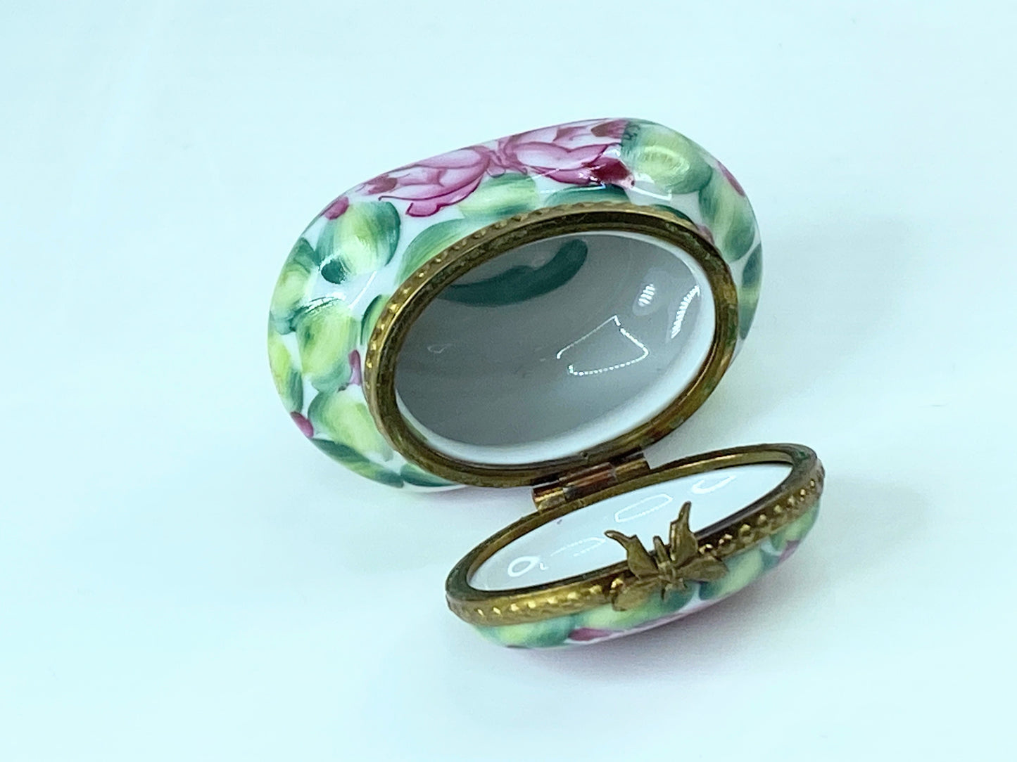 Rochard Limoges peint main Elegant Green Limoges Box for Home Decor A538