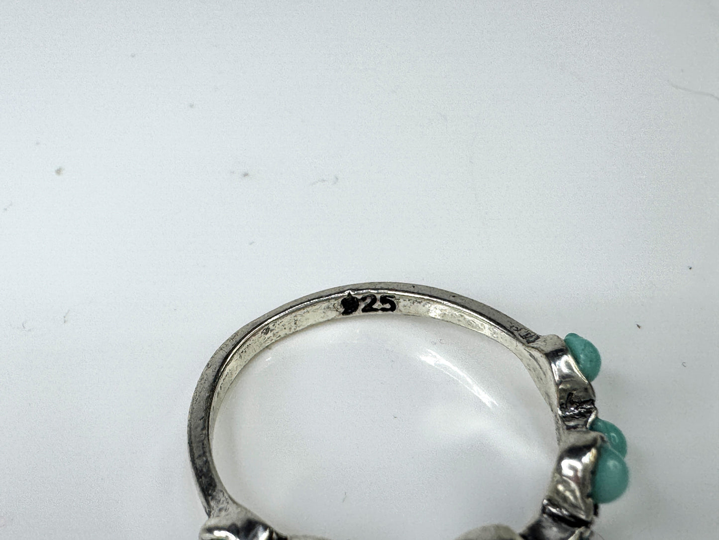 Vintage Sterling Silver Turquoise Band Ring Size 9.5 JR1739