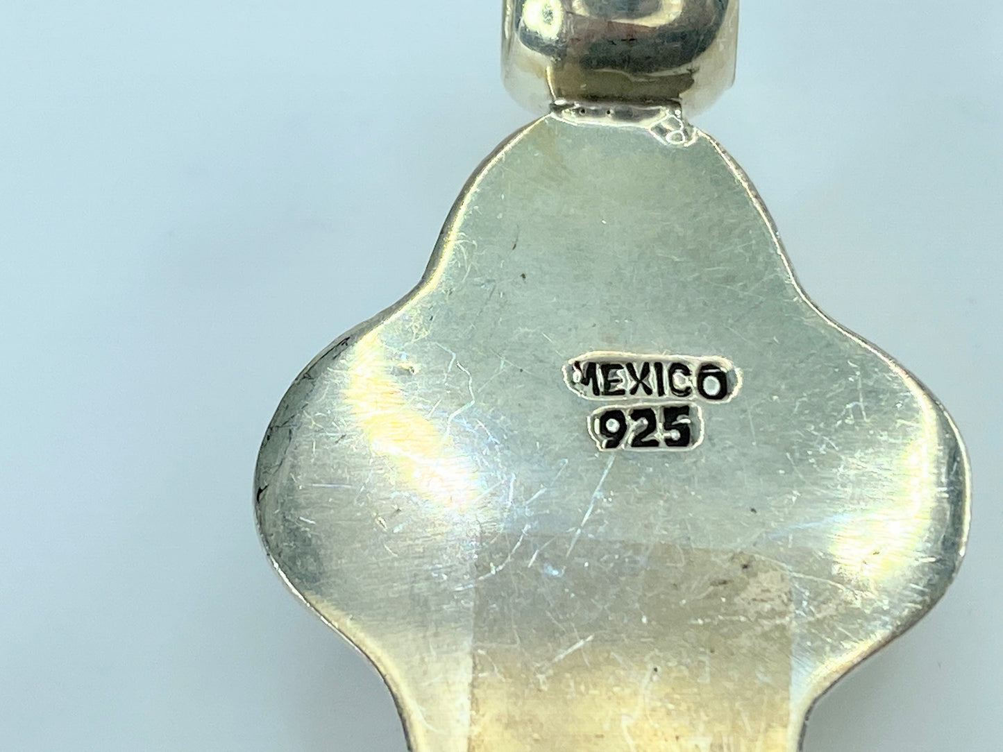 Sterling silver 925 Dichroic art Glass hand set Cross pendant 1 3/4" JR9326