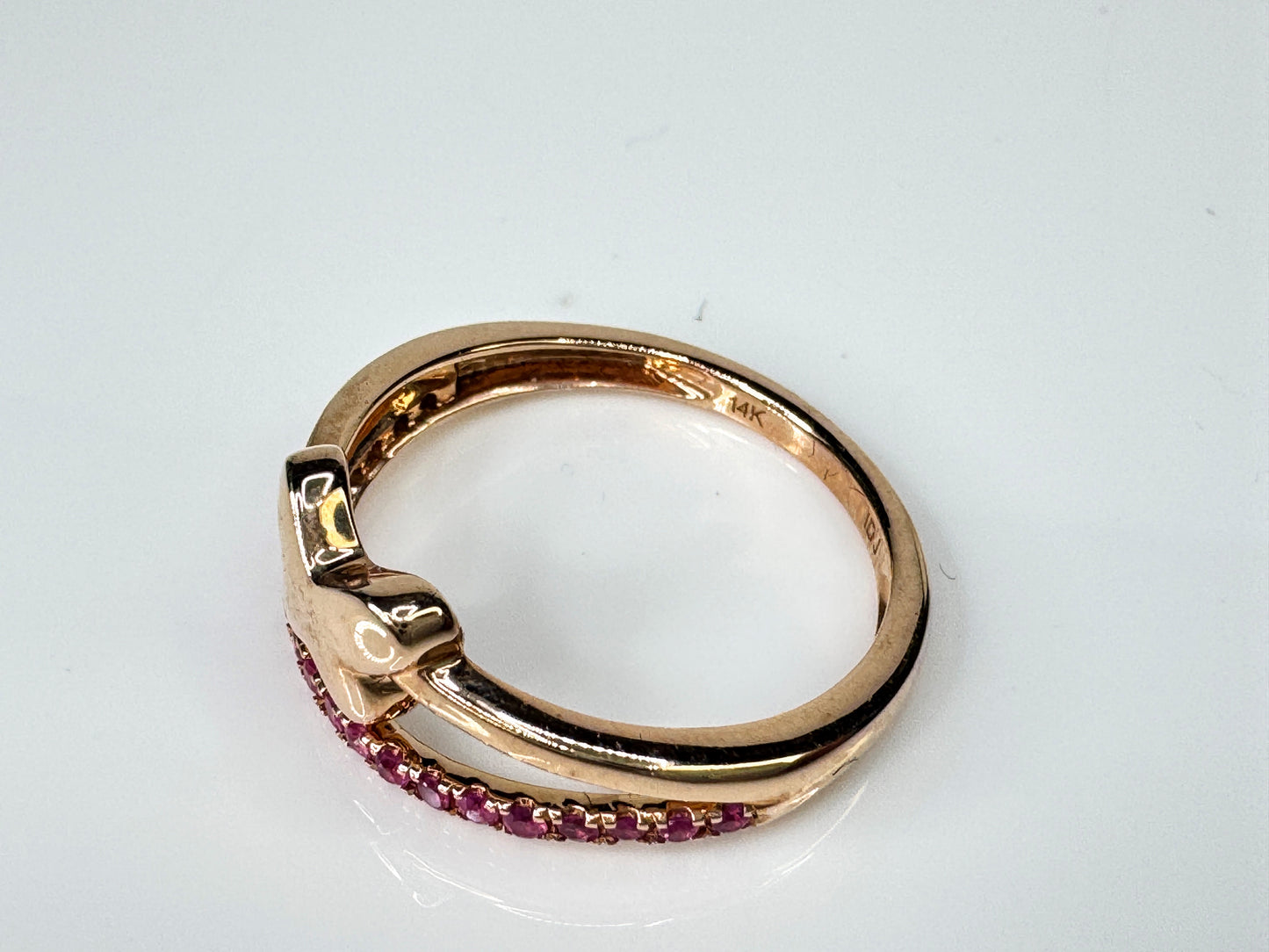 14K Rose Gold Ruby Solitaire Statement Ring s7 2.6g JR1750