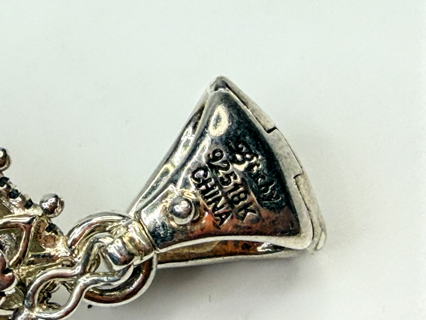 Vintage Barbara Bixby Carnelian 18K Sterling Silver Vine Drop Pendant JR1591