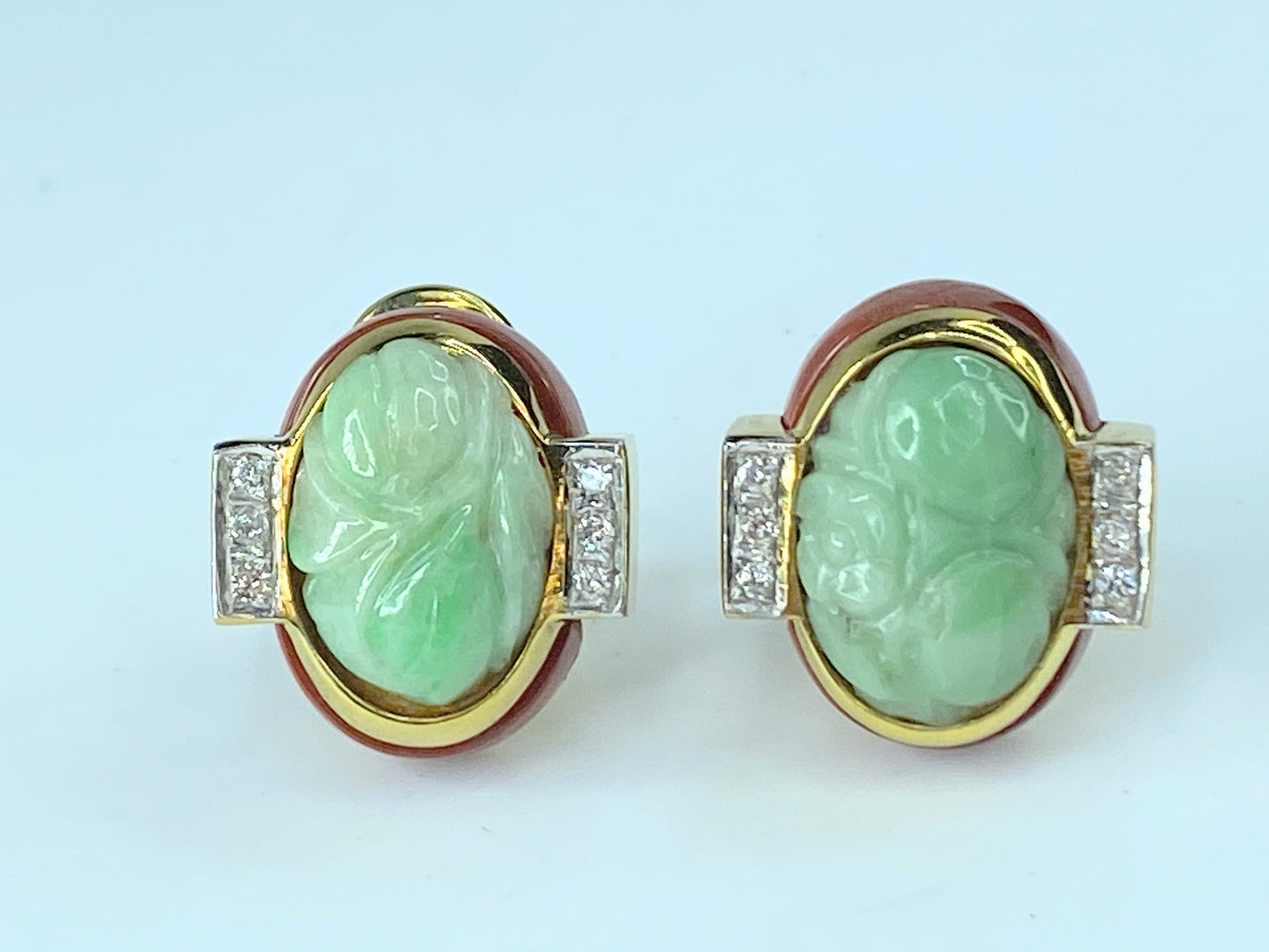 GIA certified Jadeite Jade Diamond brown jade earrings JR9261