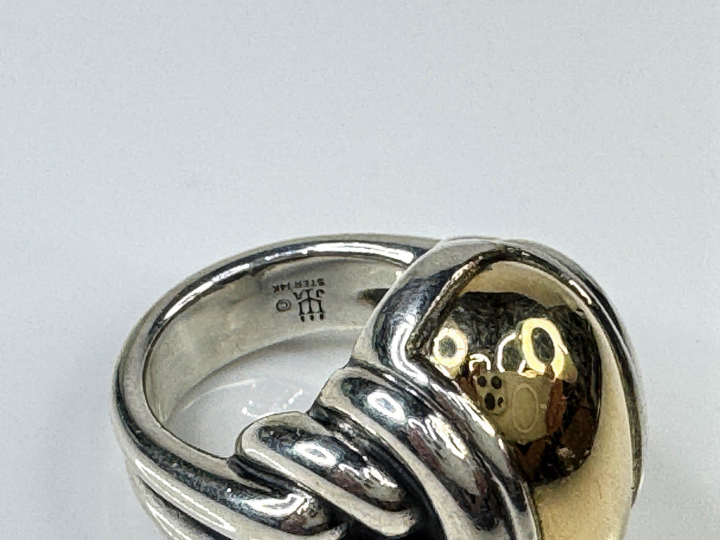 Sterling Silver & 14K Gold Dome Ring Size 4.5 19.4g JR1757