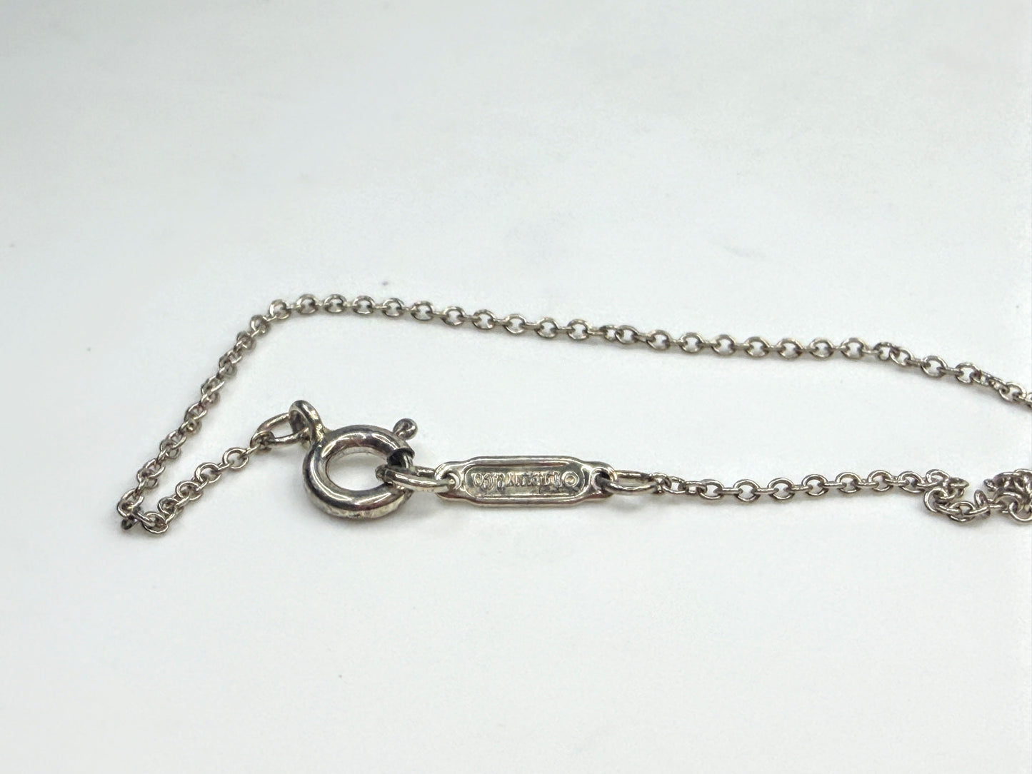 Vintage Tiffany & Co. Sterling Silver Bow Ribbon Necklace 15" JR1601
