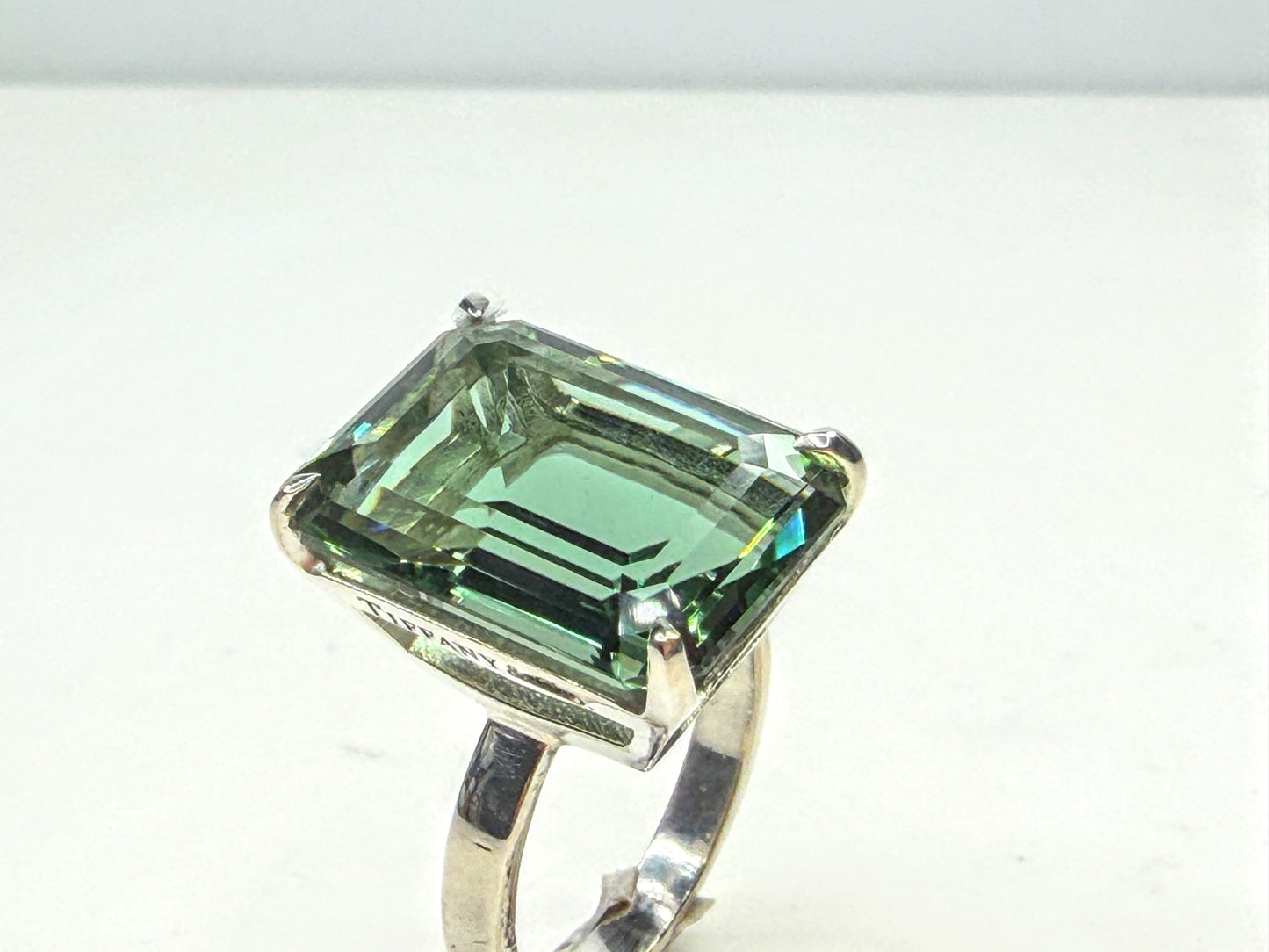 Vintage Tiffany & Co. Sterling Silver Sparklers Prasiolite Ring JR1604