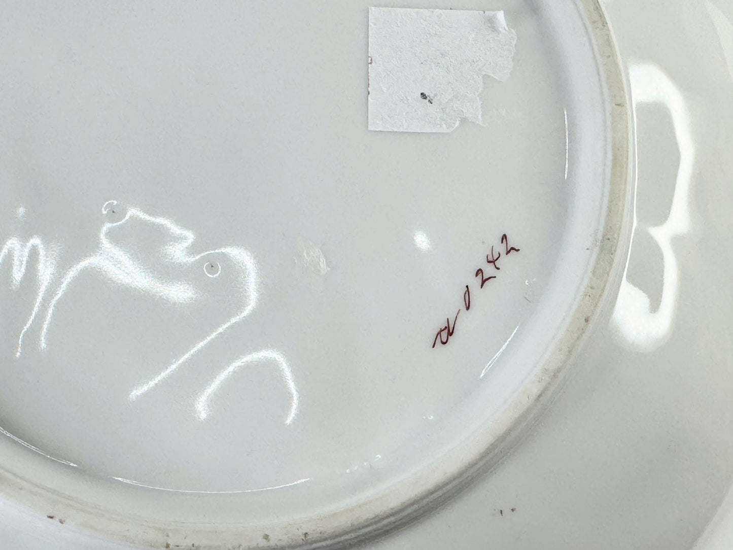 Antique Oyster Plate German Oyster Plate with Fishnet c.1800's, 8.25" A476