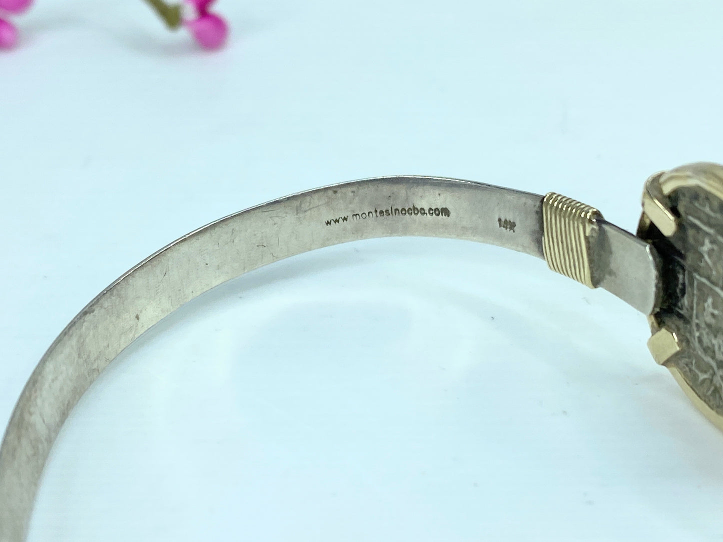 Atocha Treasure Coin Bracelet - Sterling Silver 14K Gold 8mm 7 Inch JR1051