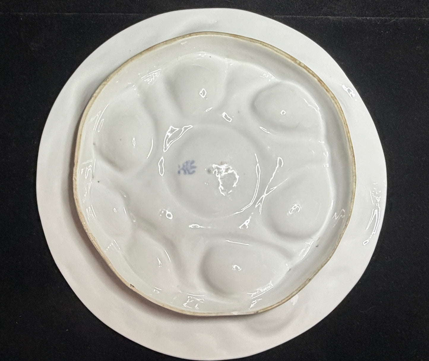 Vintage French Porcelain Cherub Figural 9.25" Oyster Plate 9.25" Mint A946