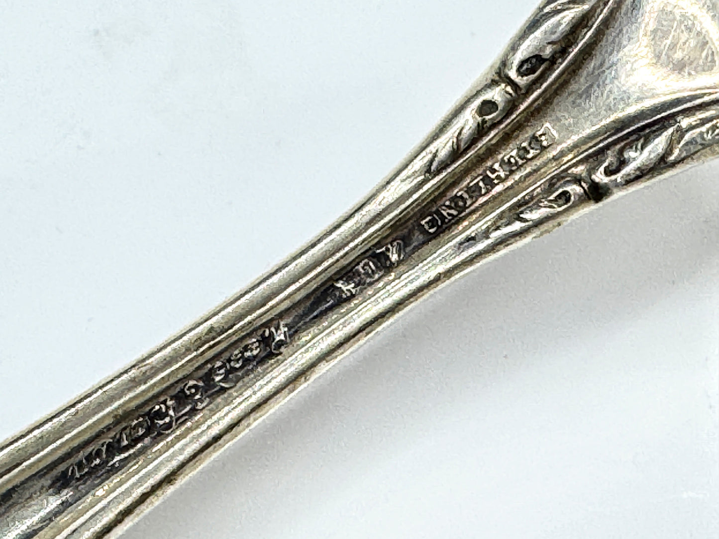 Vintage Sterling Handle Ornate Two-Tine Serving Fork 7 1/4" 50.8g SS445