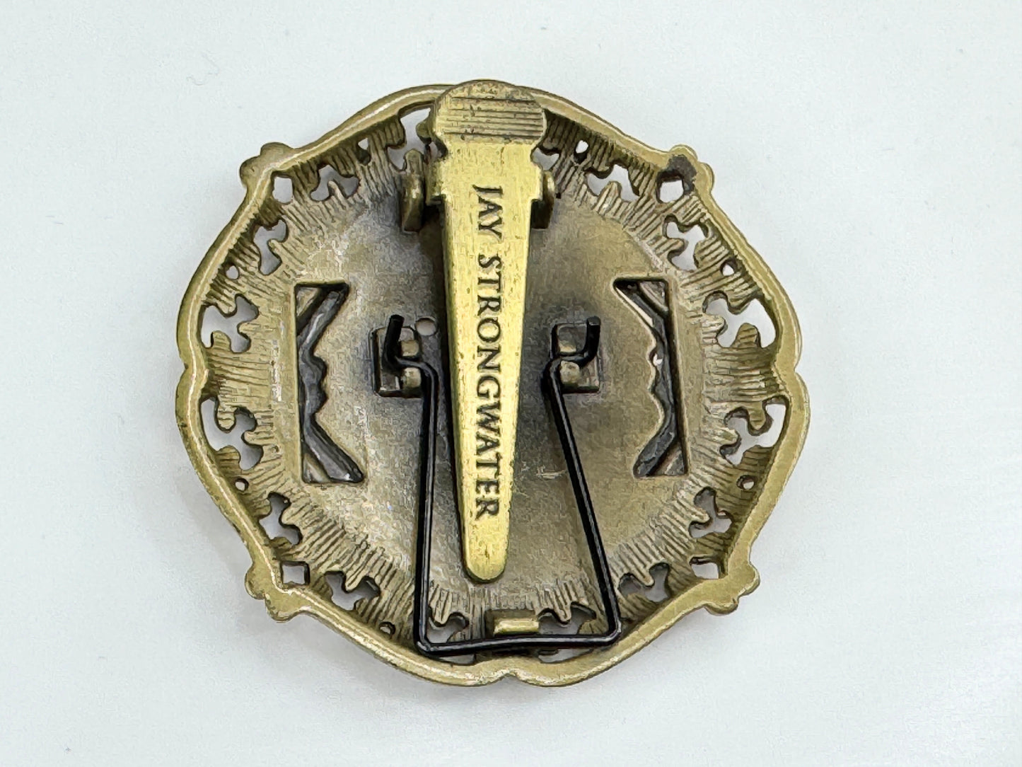 Jay Strongwater mini picture frame brooch with pouch NX19