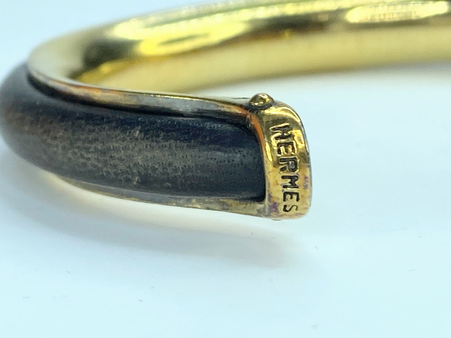 Hermès Vintage Leather Kyoto Cuff Bracelet GS144