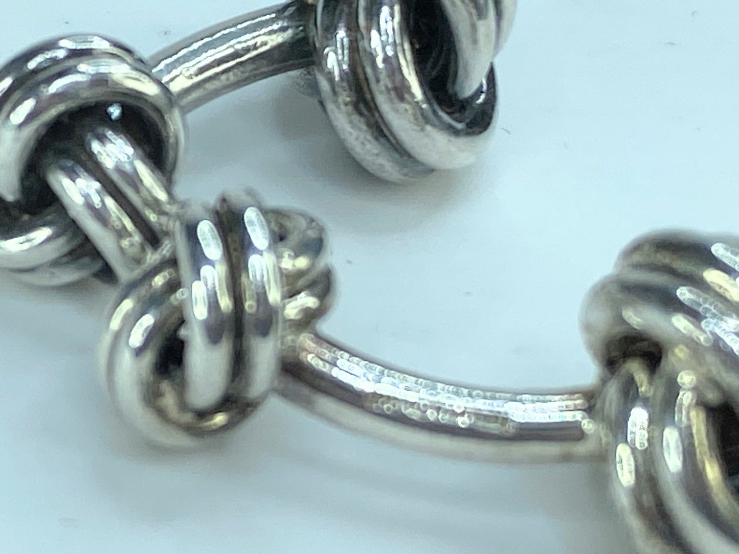 Tiffany & Co. Sterling 925 Double Love Knot Cufflinks with pouch GS93