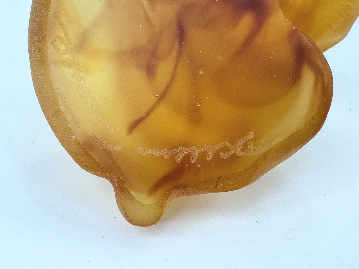 Daum France Pate De Verre Art Glass Puppy French Bulldog Amber with box A521