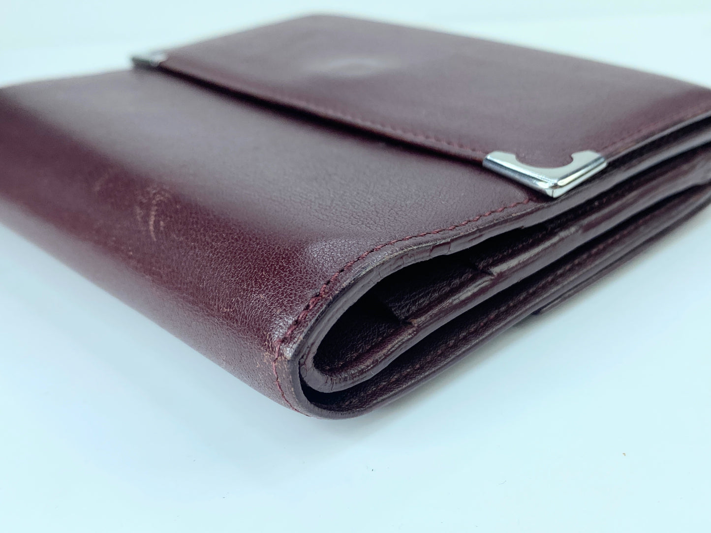 Cartier trifold wallet Mastrin Bordeaux Leather original box GS425
