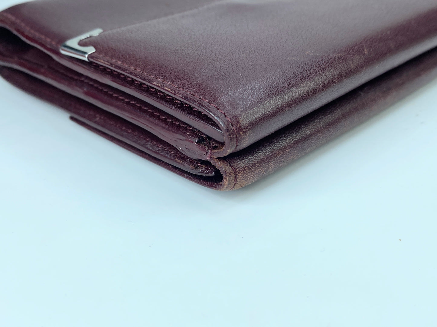 Cartier trifold wallet Mastrin Bordeaux Leather original box GS425