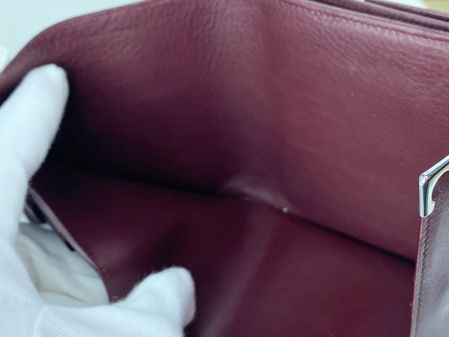 Cartier trifold wallet Mastrin Bordeaux Leather original box GS425