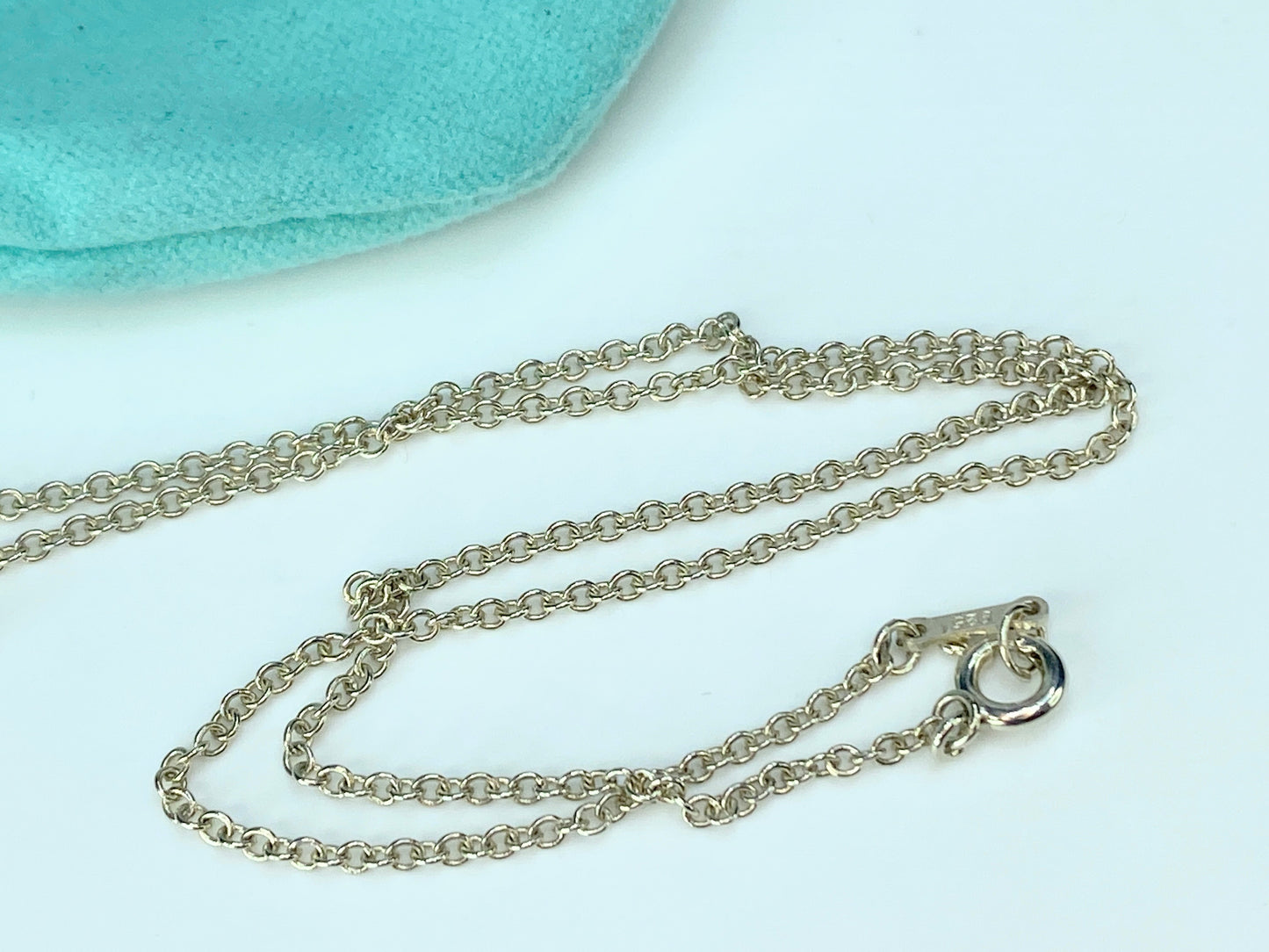 Tiffany & Co. Sterling Elsa Peretti Large Infinity Cross Necklace 18" 1.5" JR93