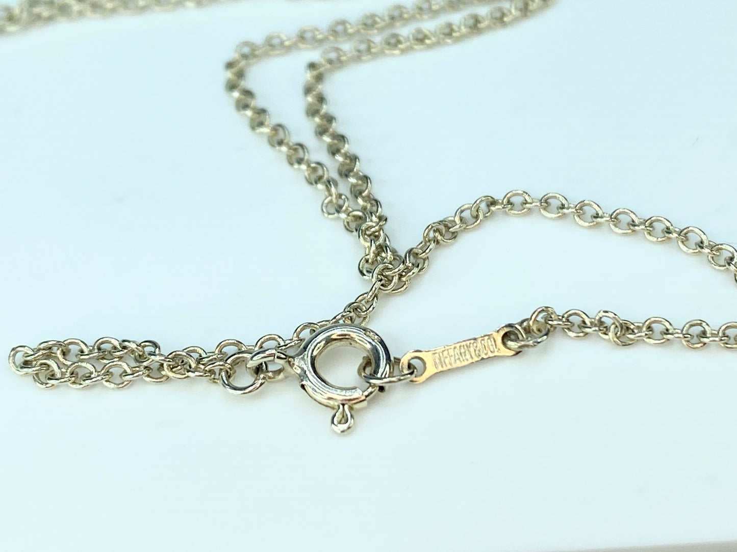 Tiffany & Co. Sterling Elsa Peretti Large Infinity Cross Necklace 18" 1.5" JR93