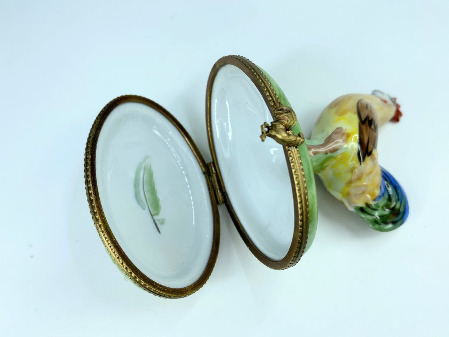 Fantastic ROOSTER ~ Limoges Trinket Box ~ Peint main A79