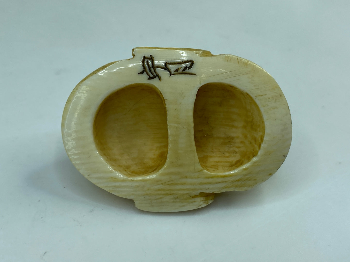 Japanese carved Resin Netsuke nok Kappa mask signed A590