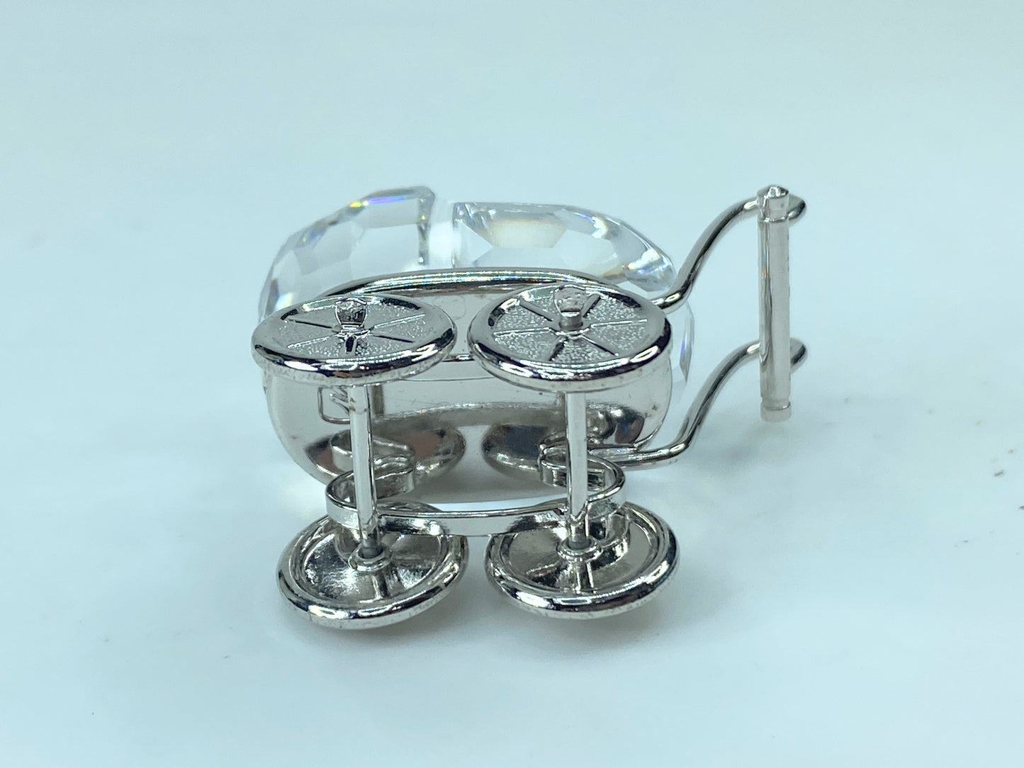 Swarovski Crystal Figurine #626866 Rhodium Pram COA w/ mirror SS50