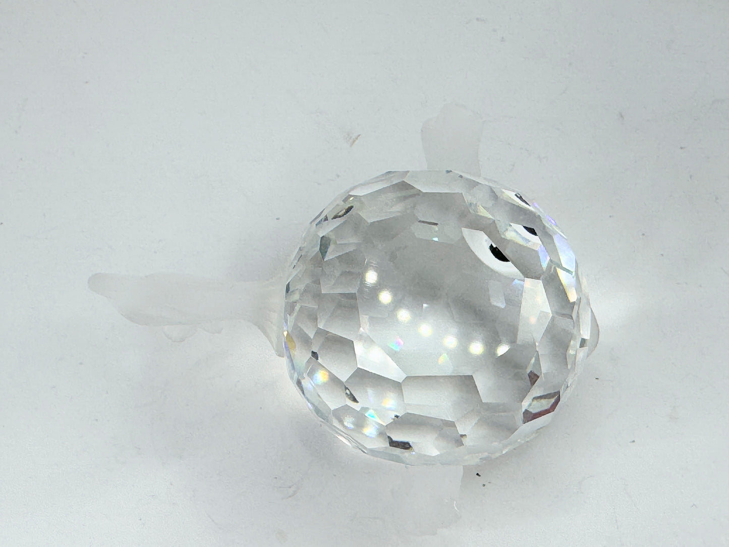 Retired Swarovski Crystal large Blowfish Fish Figurine South Sea w/box S189