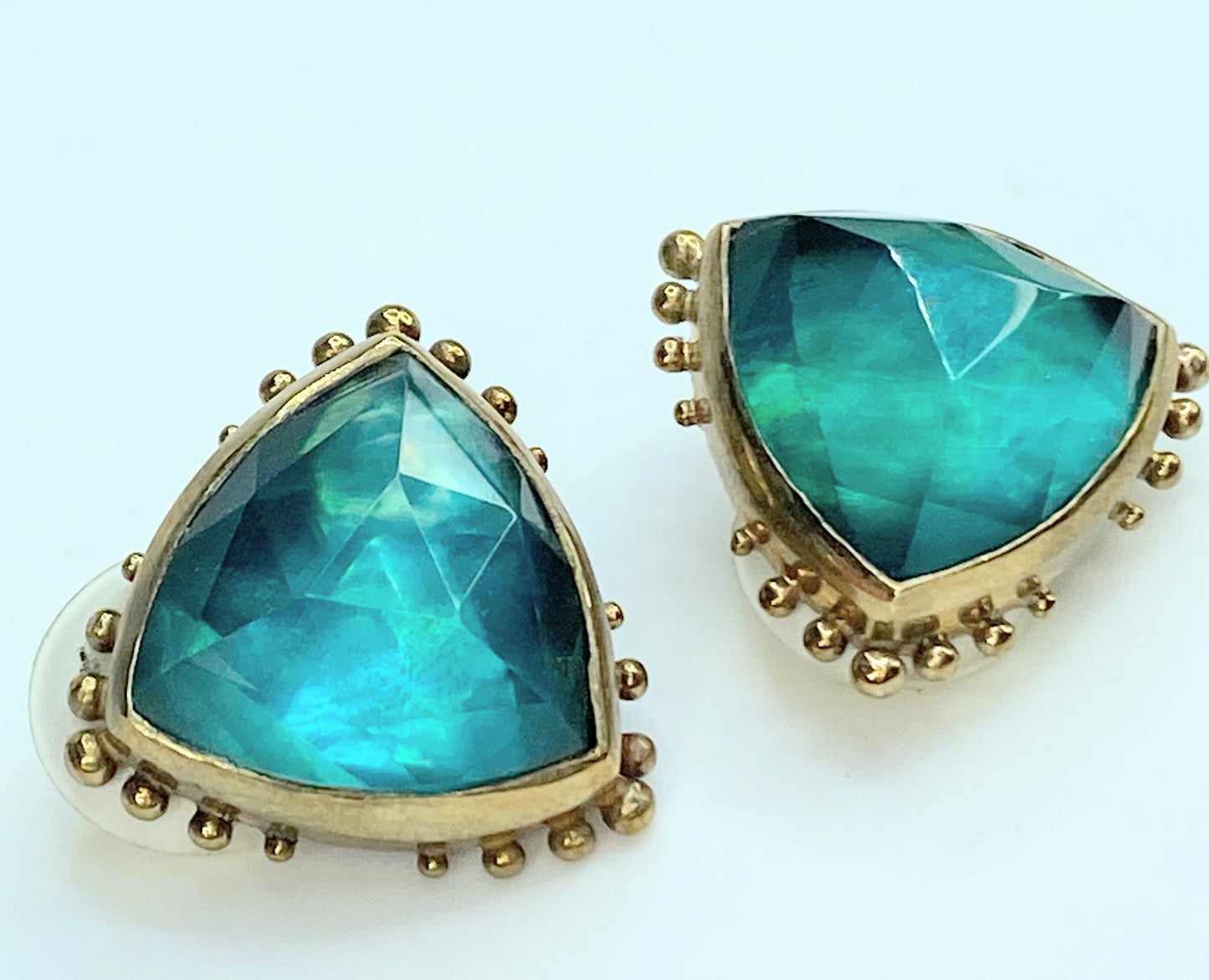 Stephen Dweck Rose cut Labradorite bead platform clip on earrings GS100