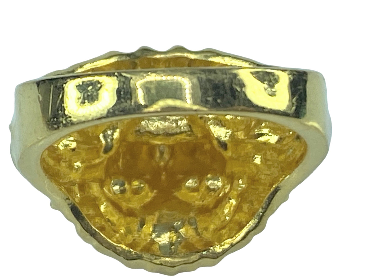 Lion head bust heavy 22K yellow gold ring