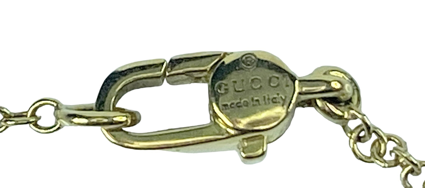 Gucci 18K Gold Icon Double G Movable Pendant cable necklace w/pouch 15.4g